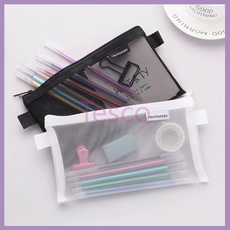 

Tesco Large-Capacity Transparent Pencil Case Student Stationery Storage Bag/Tas pensil transparan sederhana