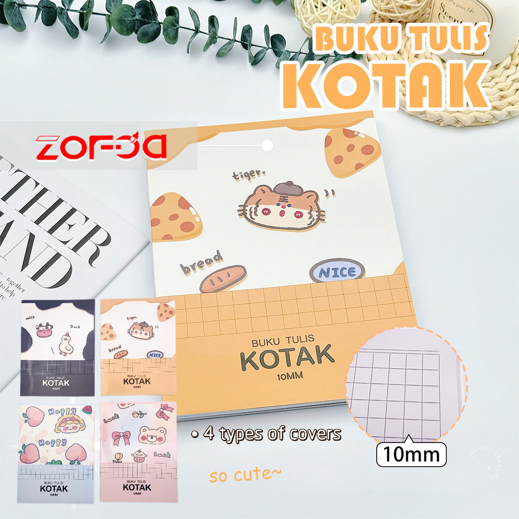 

10MM Grid Notebook Lucu / Grid Diary Book / Buku Catatan Grid / Notebook Kartun / Journal Book (38 Lembar) - 5/10PCS