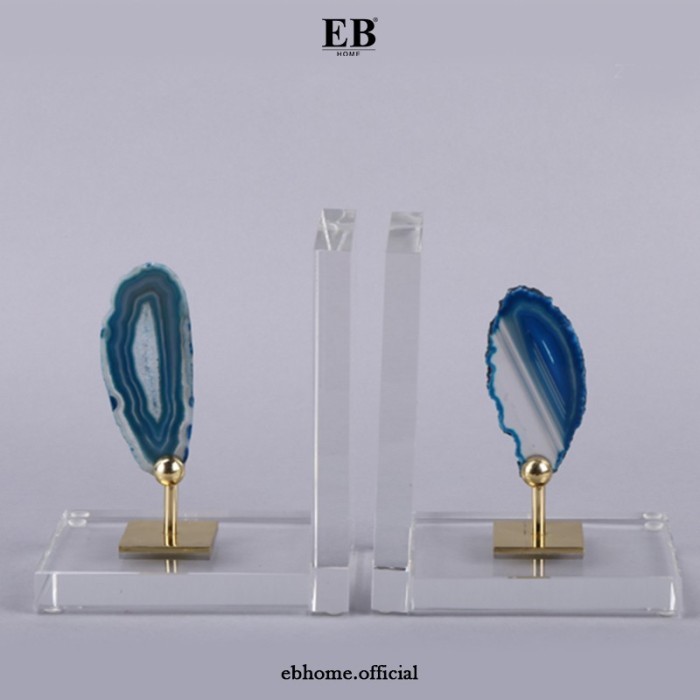 

Penyangga Buku Crystal Agate Slice Precious Stone Luxury Bookend