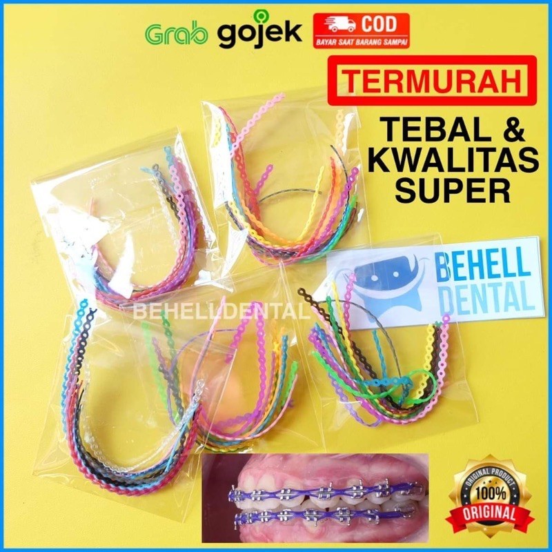 TEBAL KUAT KARET BEHEL POWER CHAIN 1 METER / TARIK / SAMBUNG RUBBER BAND BRACKET GIGI