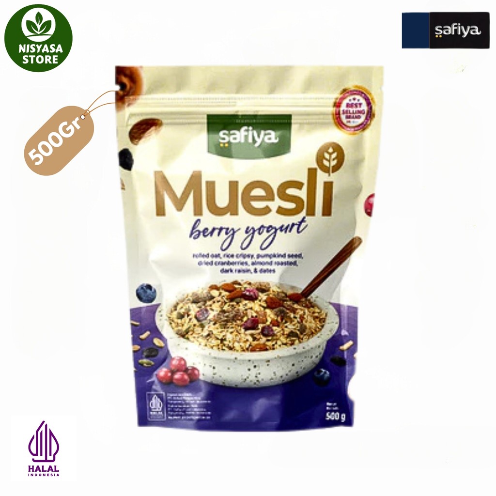 

Safiya Muesli Berry Yogurt 500 Gram Sereal Oatmeal With Almond Premium Tinggi Serat Diet
