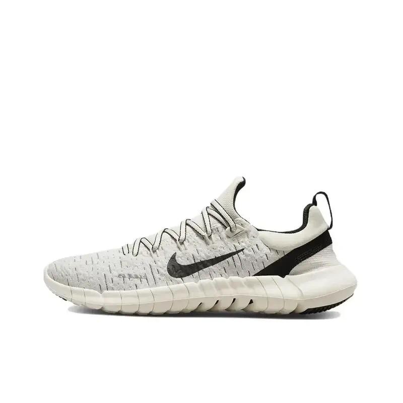 Nike Free Run 5.0 Barefoot Men's Gray And Black Casual Comfort Lightweight Breathable Shock Absorbab