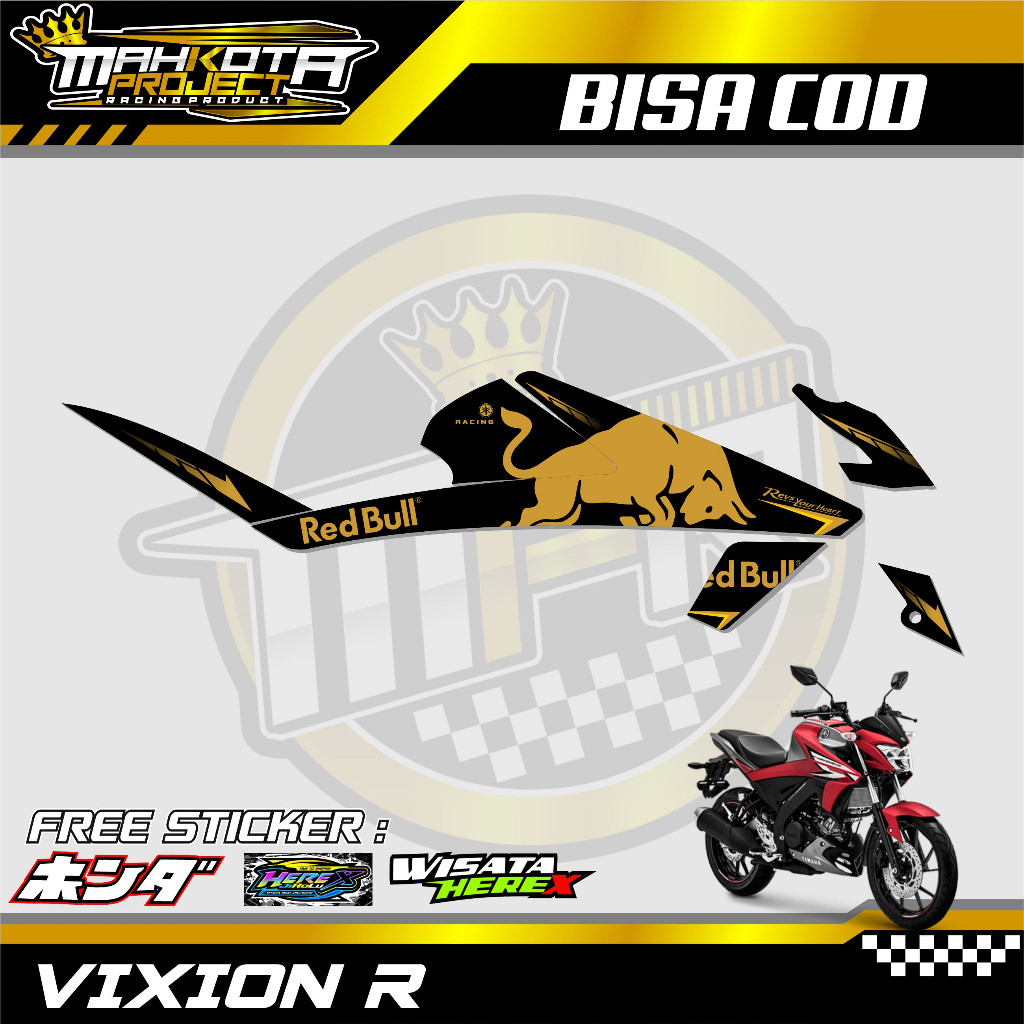 STRIPING VARIASI YAMAHA VIXION R RED BULL / STICKER LIST VARIASI MOTOR VIXION R RED BULL