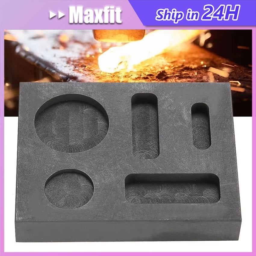 Graphite Ingot Mould 5 In 1 Cetakan Ingot Grafit High Density Emas Silver Aluminium Kaca Bulat Koin 