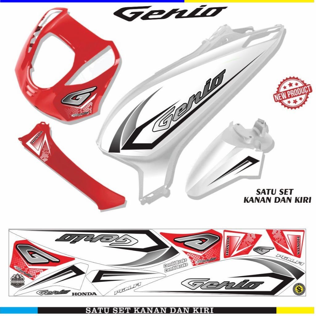 STIKER STRIPING MOTOR GENIO / STRIPING GENIO VARIASI LIS VARIASI