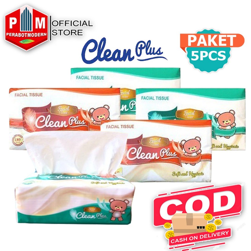 Paket Combo Tisu Clean Facial Tissue 180 sheets 2ply / Tissue Wajah 180 sheets 2ply
