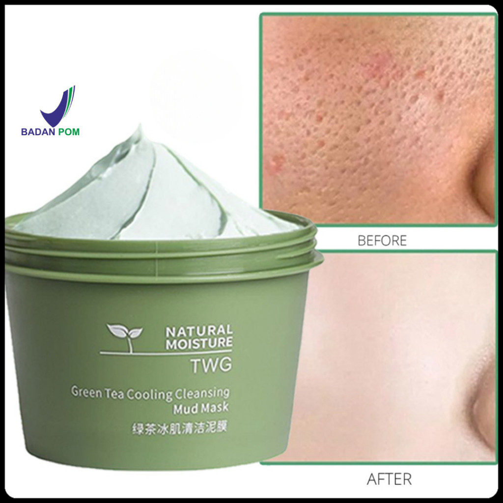 BPOM - TWG Masker Wajah Green Tea Clay Mask Cleansing Mud Mask 120g