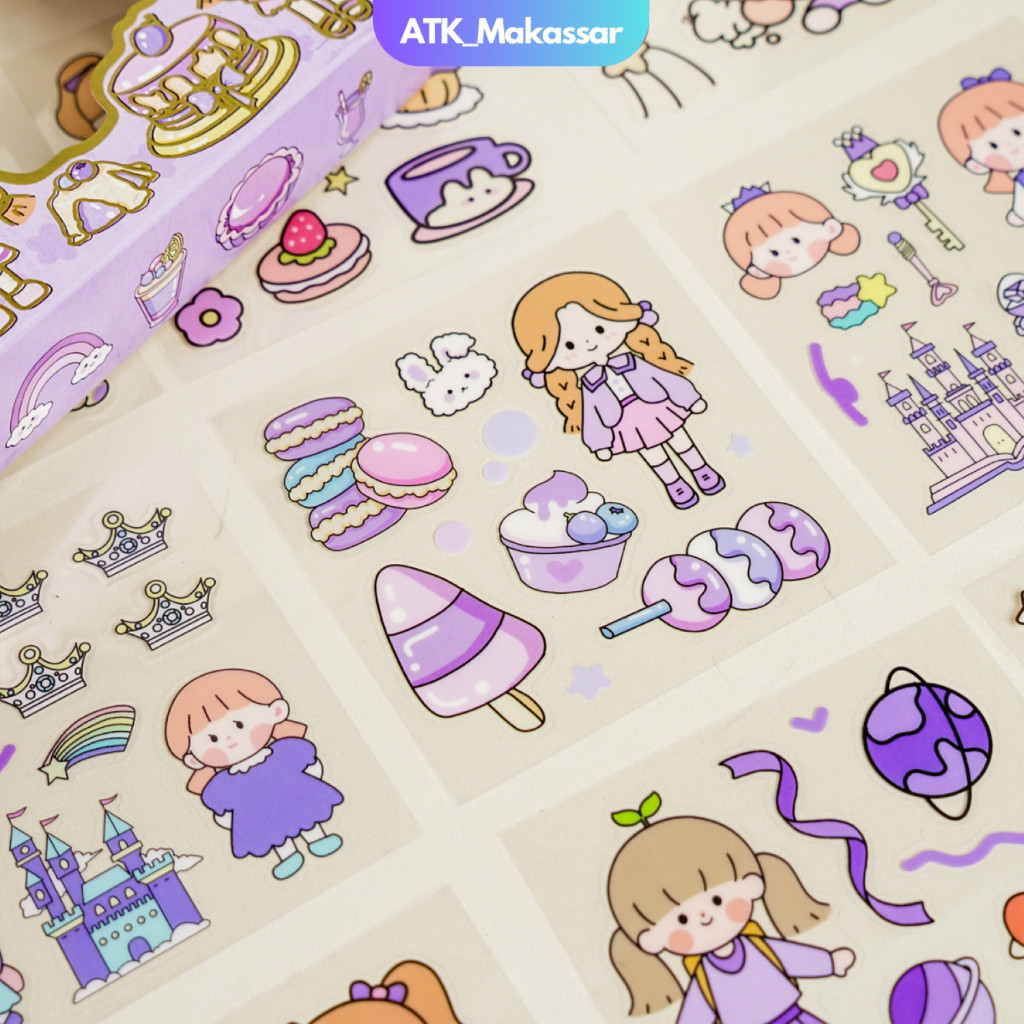 

100 Lembar Stiker Momo Stiker Motif Kemasan Box Isi 100 pcs Sticker Tumbler Lucu Aesthetic