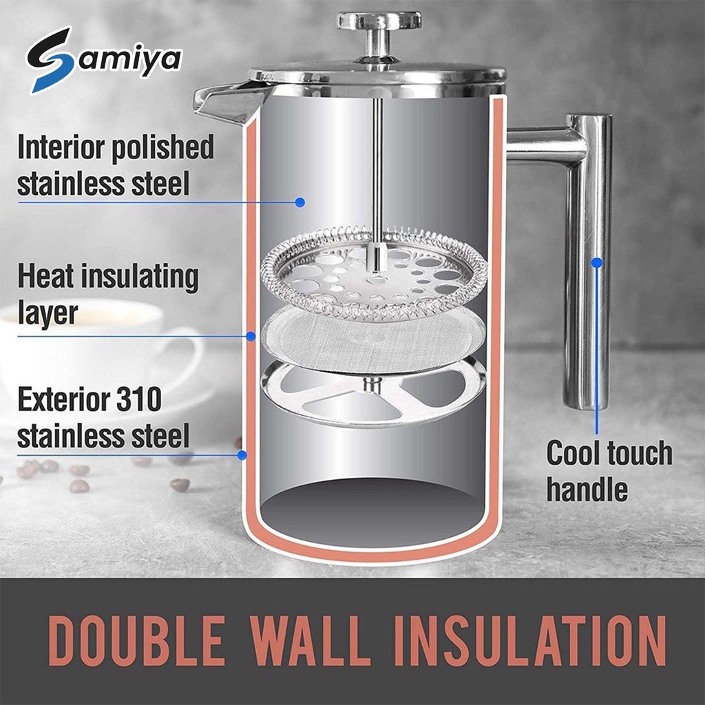 french press coffee stainless / french press espresso maker stainless / coffee tea maker stainless