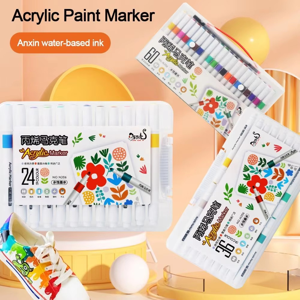 

Spidol set 12/36/48 warna Sketch marker spidol warna 2in1 Spidol sketsa double tip dasar berkepala dua Lukisan pensil cat air seni Stabilo