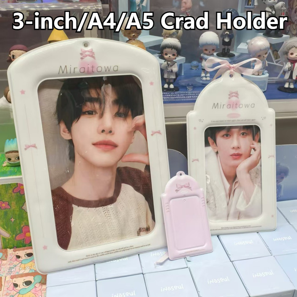 

Tempat Kartu Raksasa Busur Putih A4/A5/3 Inci/2R Dengan Klip Kartu Pita Penyimpanan Kartu Kecil Bintang Penyimpanan Kartu Idola Kpop Idol Tampilan Kartu Lomo