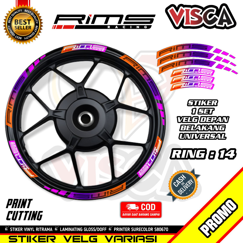 Stiker Velg List Velg Motor Stiker Velg Ring 14 Motif Rims Bunglon (Cocok Untuk Semua Jenis Velg Rin