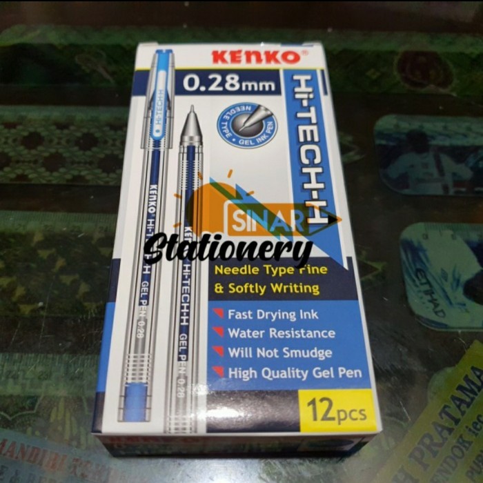 

[Best Seller] Pulpen hitech kenko 0.28 biru 1pak isi 12pc