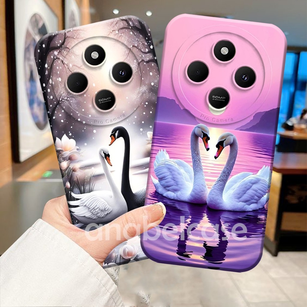 SOFTCASE REDMI 14c 4G 2024 13c 12c A3 9c 9a 10c 10a Poco c40 c65 TERBARU Motif Angsa Aesthetic - Cas