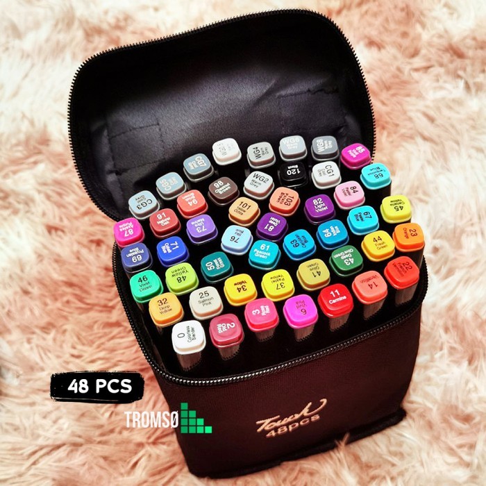 

[New Arrival] Tromso Art Sketch Marker / Spidol Gambar Sentuh Dua Sisi - 48 pcs