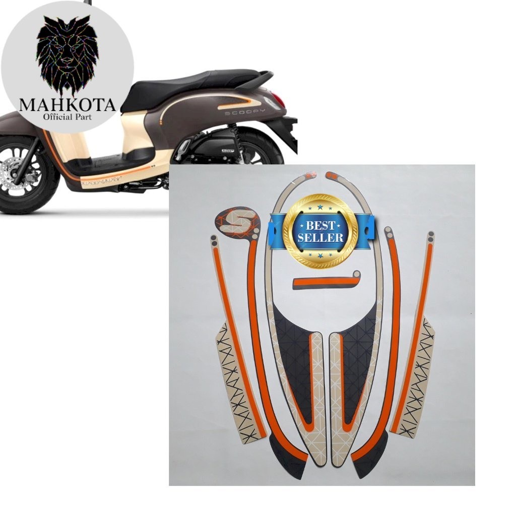 Striping Stiker Polet Sepeda Motor List motor motor honda scoopy fashion 2022 2023 Matte Brown