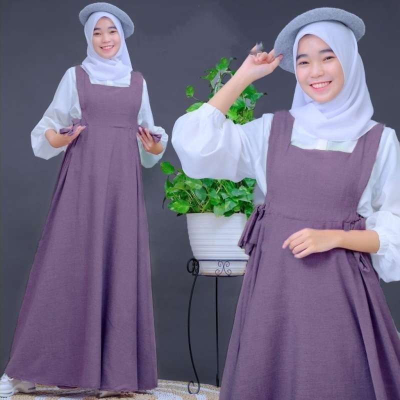 DRS K018 Dress Gamis Iriana Baju Wanita Model Outer Crinkle Polos Kasual Baju Lebaran Terbaru 2025