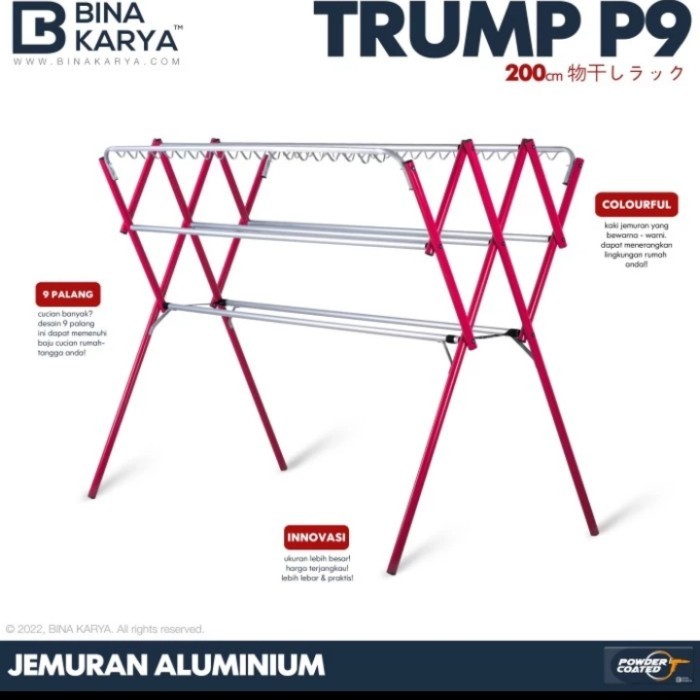 BINA KARYA JEMURAN BAJU BESAR ALUMINIUM RAK PAKAIAN ALUMINIUM 2 METER