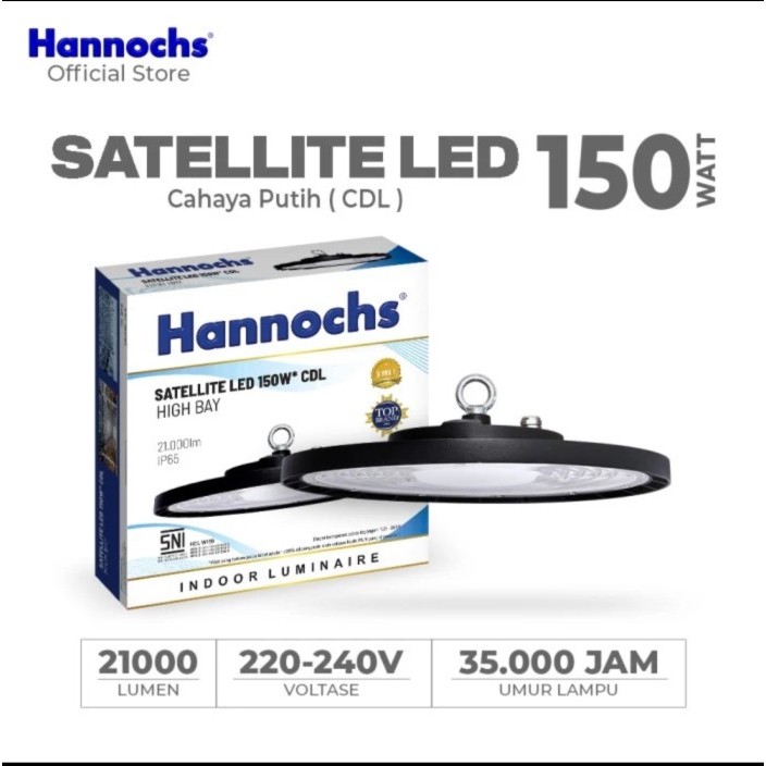 Hannochs Led Highbay Satellite Led 150w / Lampu Ufo Cahaya Putih