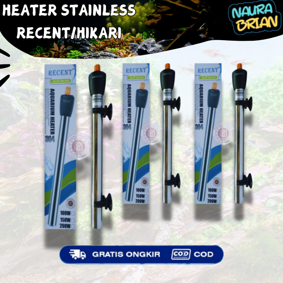Heater Aquarium Kolam Stainless Ikan koi Koki Louhan Arwana 25w 50w 75w 100w