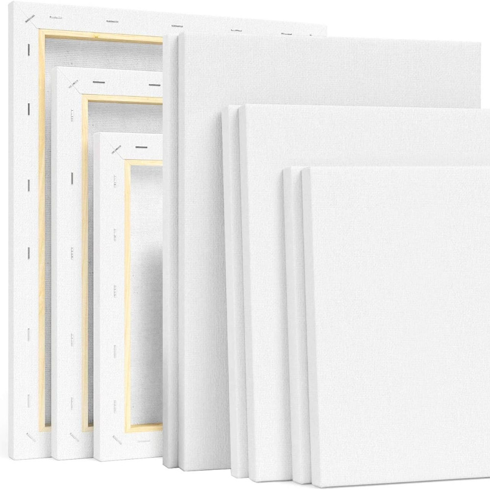 

6PCS Artist Canvases Wood Painting Frame Cotton White Blank Watercolor Drawing Boardes For Smooth Blank Watercolor Drawing