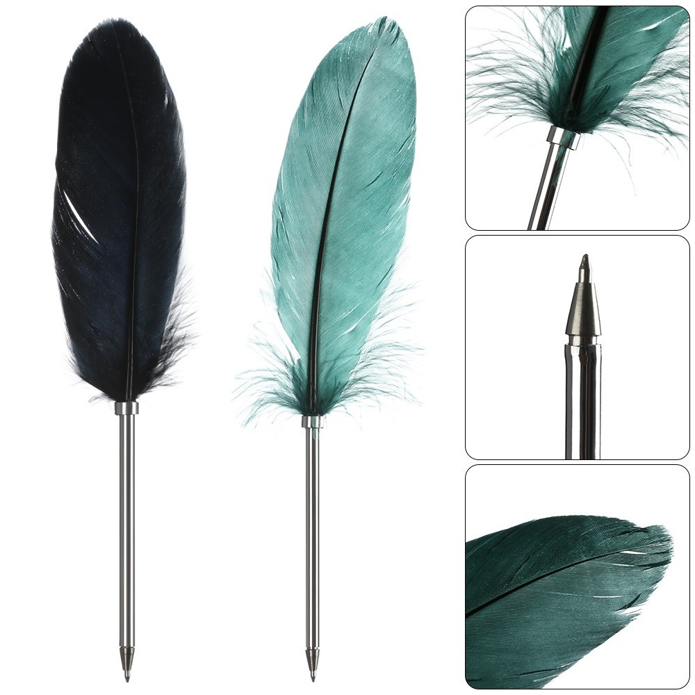 

1Pc Funny Feather Pen 0.5mm Blue Ink Ballpoint Pen Writing Tool Stationery Pen Wedding Signature Pen School Office Supplies Gift