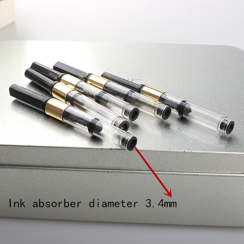 

High Quality 8pcs 3.4mm Ink Converter Pen Refills gold Stationery Office School Supplies Writing Gift New