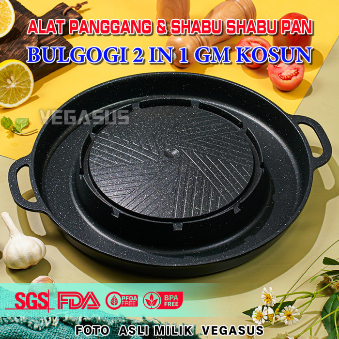 Sukiyaki Bulgogi Pan 2 in 1 MOOKATA Panci Grill Pan shabu shabu stein - BULGOGI 2IN1 GM