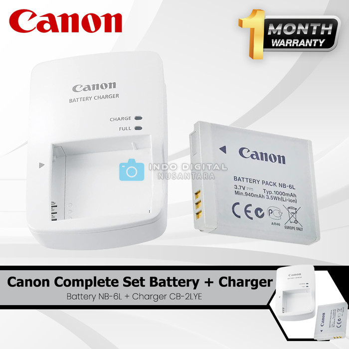 PAKET BATERAI CANON NB-6L + CHARGER CB-2LYE Original by Mechatronik Indo