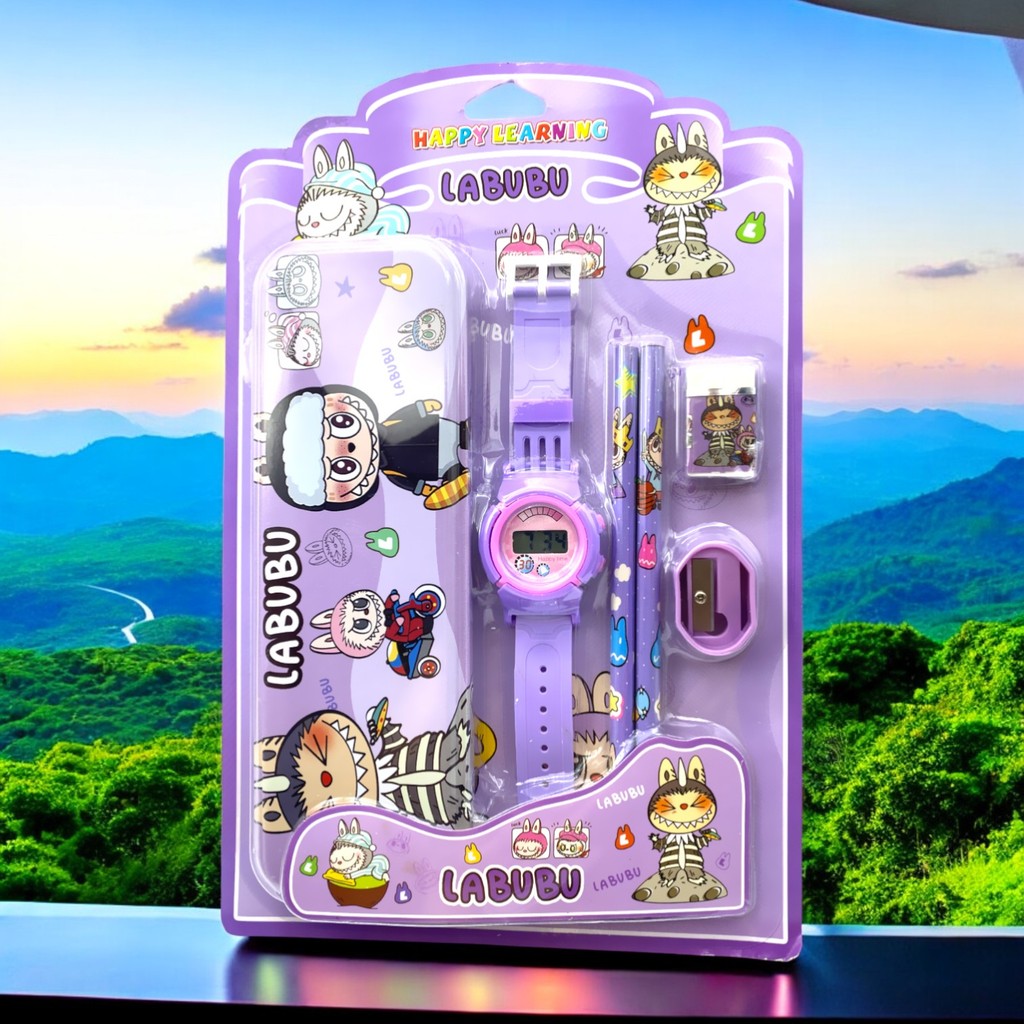 

Student Set Alat Tulis Sekolah Karakter Kuromi Cinamonrol My Melody Labubu 6 In 1