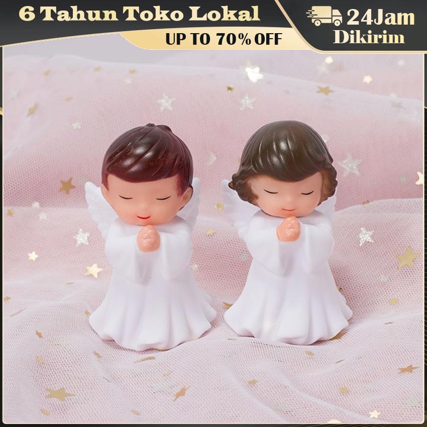 Cake Topper Malaikat Lucu Sayap Kristal / Dekorasi Kue Malaikat Bayi Baby Shower / Hiasan Kue Sayap 