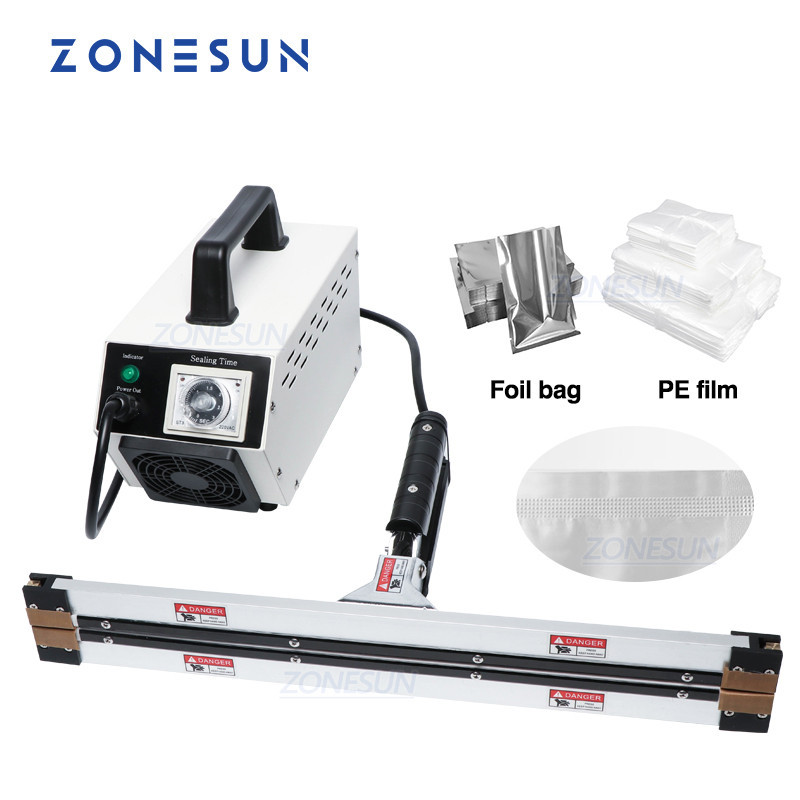 

SPECIAL PRICE ZONESUN Instant Hot Plier Portable Impulse Sealer Sealing Machine for Aluminum Vacuum Composite Film Mask Packaging Machine