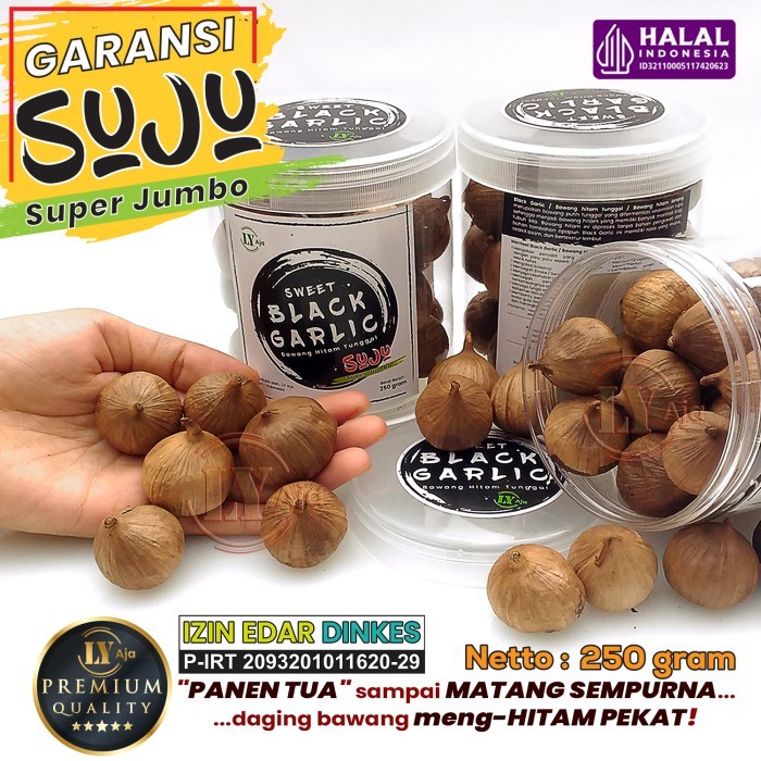 

Bawang Hitam Tunggal Lanang Sweet Black Garlic LY Aja 250 Gram - Super Jumbo