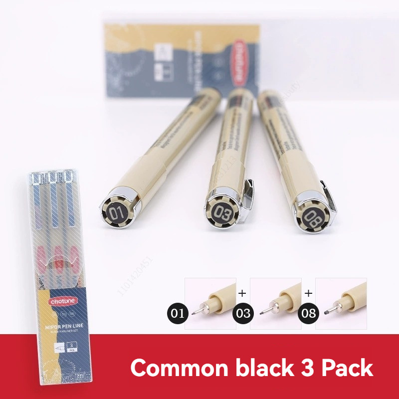 

Black Micro Pens,3 Sizes,Waterproof Archival Ink,Fine Point Pen for Artist Illustration,Sketching,Anime,Manga Technical Drawing