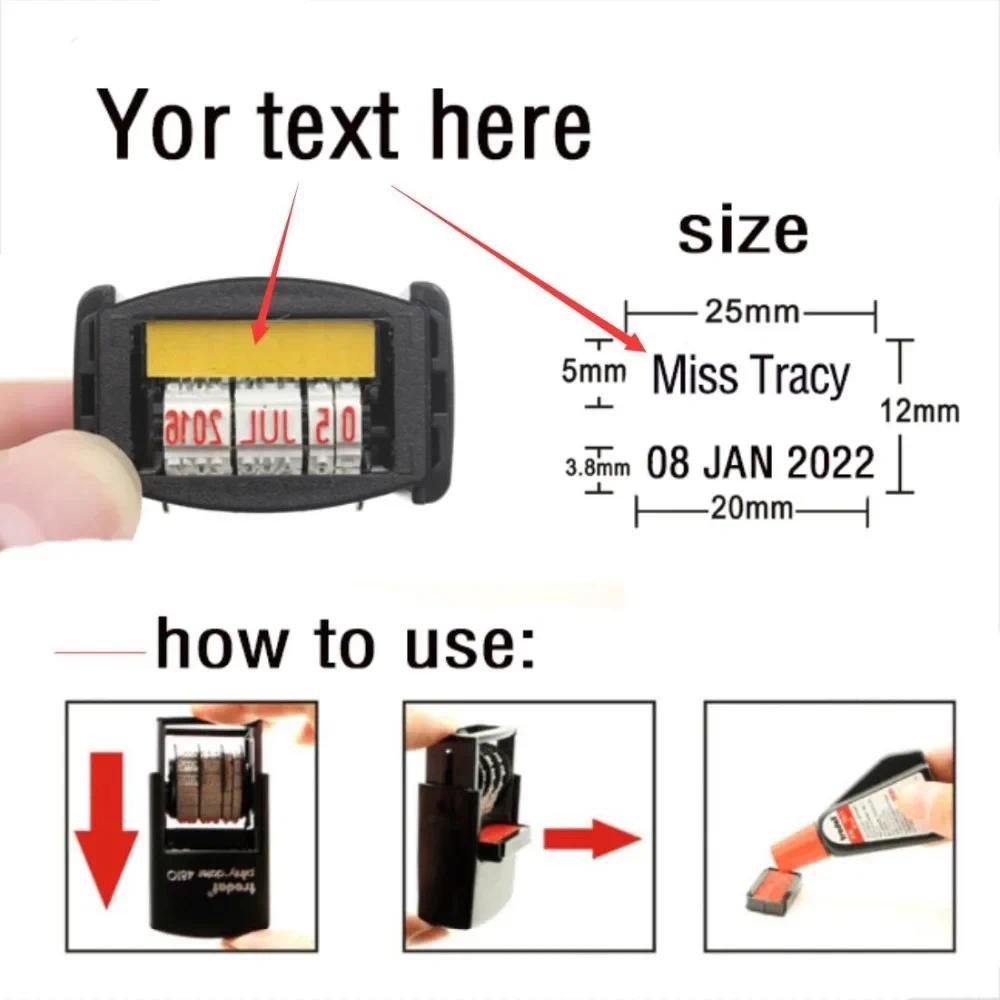 

Custom Date Stamp Teacher Signature Seal Your Text Your Name Reusable Practical Self-Inking Date Stamp