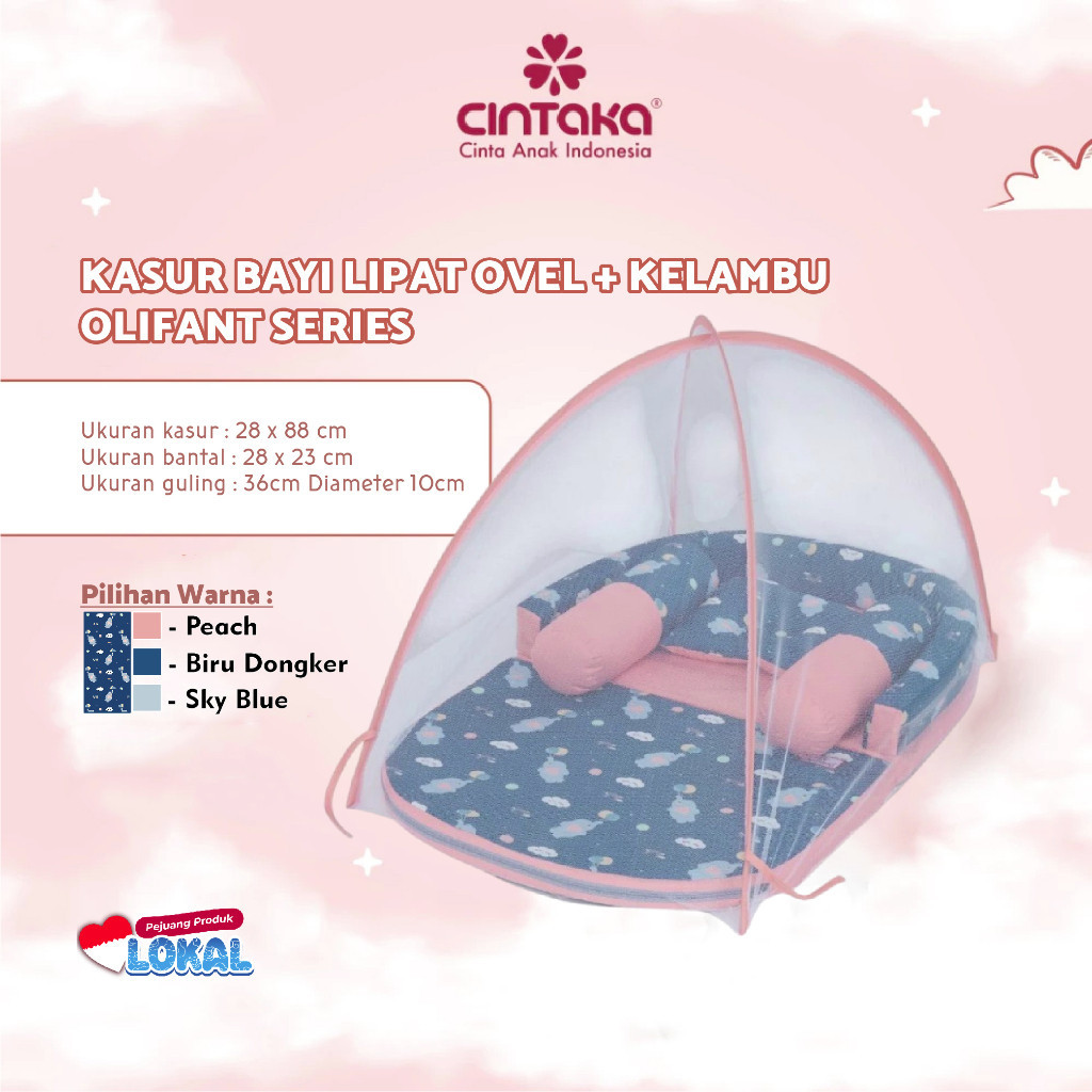 Cintaka Kasur Bayi Lipat Oval Dengan Kelambu Olifant Series CBK4141