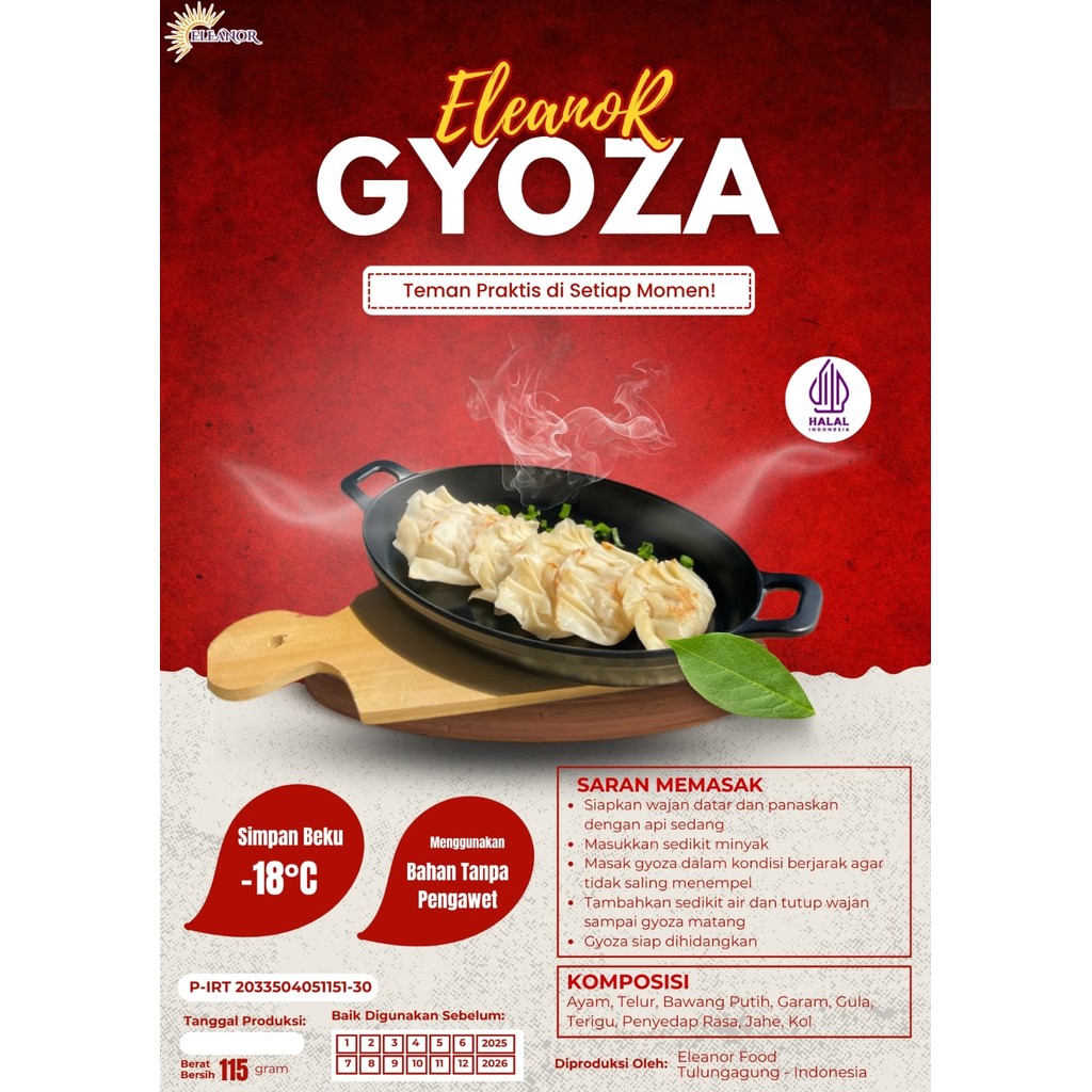 

Gyoza ayam udang FROZEN PREMIUM NON MSG ISI 6 by ELEANOR