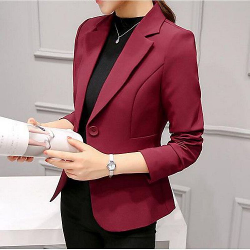 JAS WANITA BLAZER WANITA JAS KERJA WANITA JAS PORMAL JAS HITAM BLAZER HITAM JAS KANTORAN