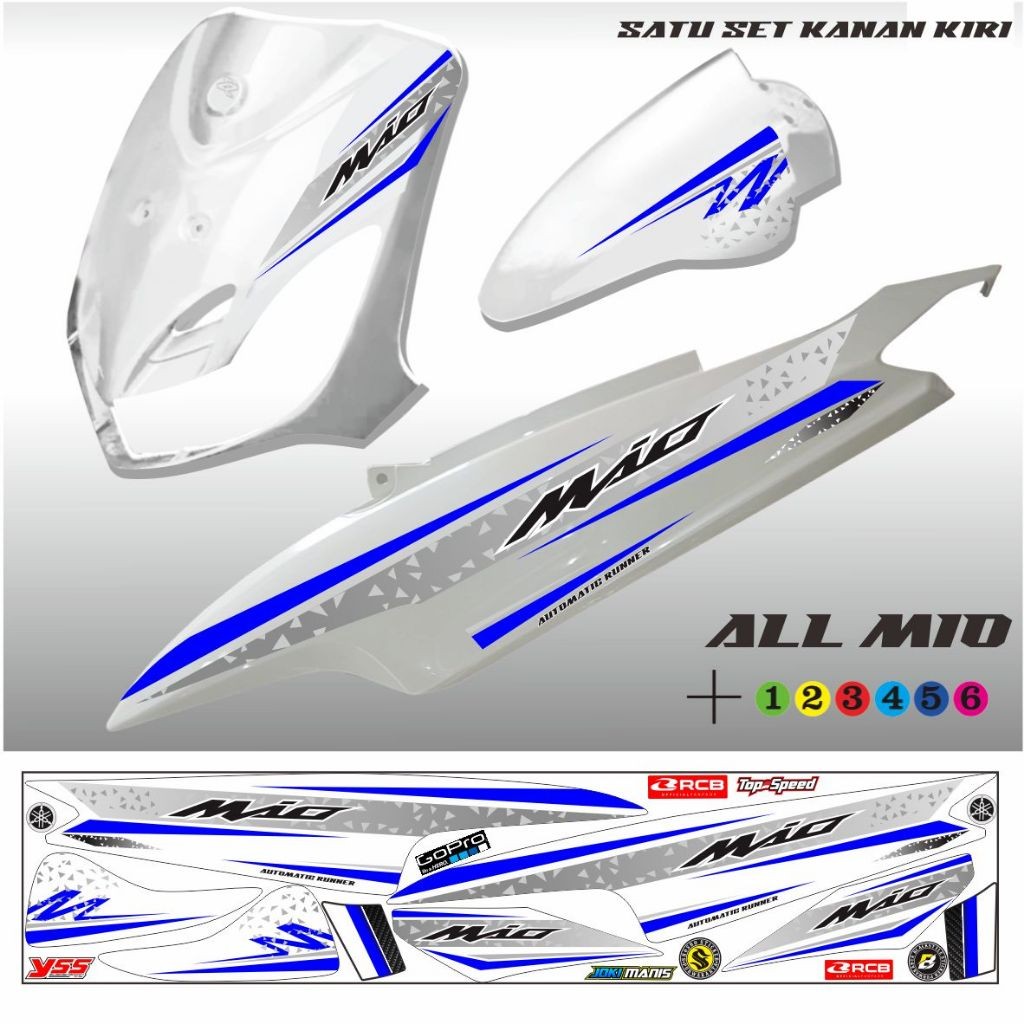 VARIASI MOTOR STIKER LIS MIO OLD / STRIPING VARIASI MOTOR MIO SPORTY  PUTIH VARIASI/ MIO SMILE STIKE