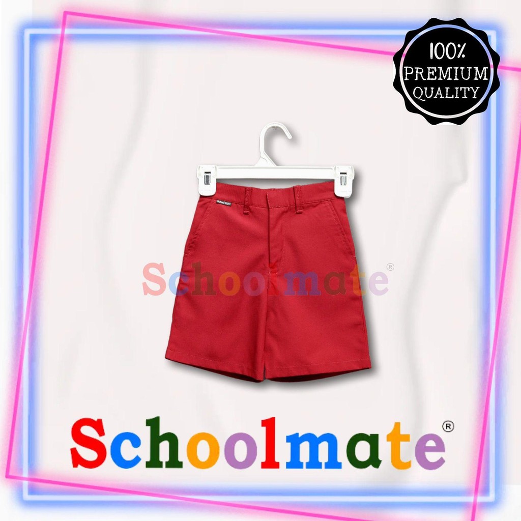 Schoolmate - Celana SD Pendek Merah Seragam Sekolah SD Laki-laki Pendek