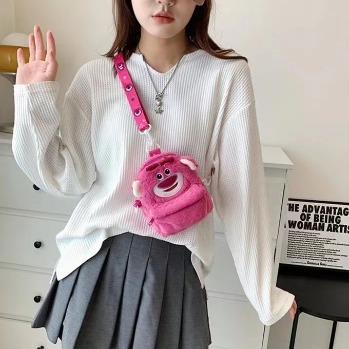 GARNESHOP  TAS CEWEK/TAS ANAK SEKOLAH/TAS RANSEL BULU DISNEY/TAS BULU PREMIUM