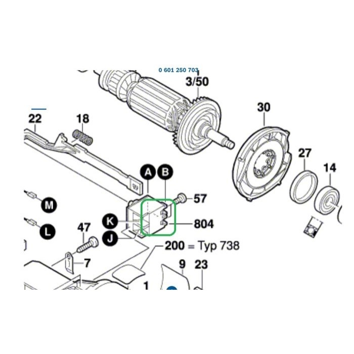 TERHEMAT 1607200146 BOSCH SWITCH GGS 5000L/GWS 8-100C/GWS 8-100 CE