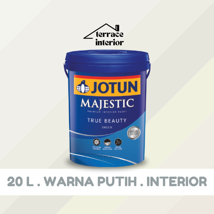 Cat Tembok Majestic Sheen Interior Jotun warna Putih 20 L