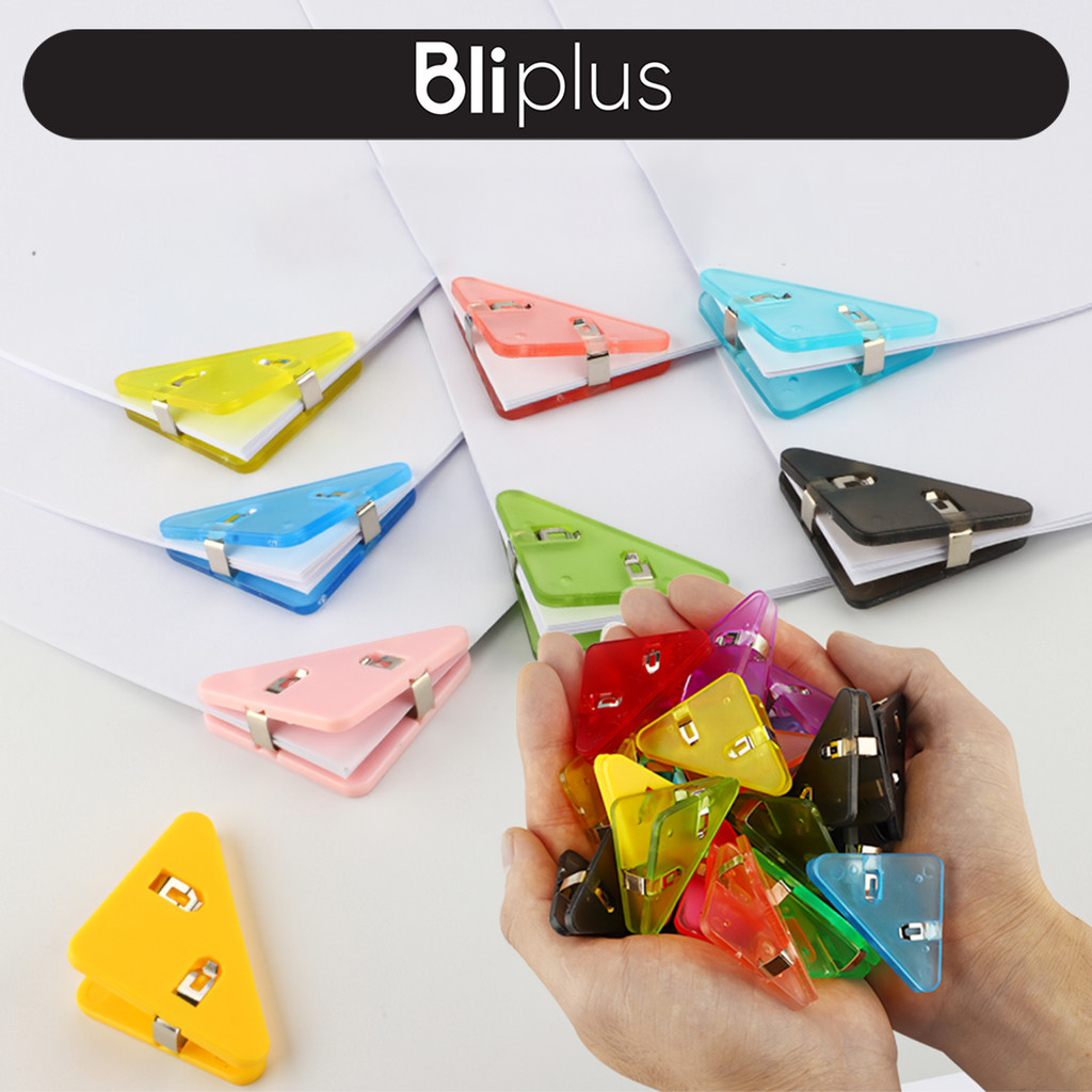 

Paper Clip Binder Penjepit Sudut Kertas Klip Kertas Segitiga Akrilik Clips Book & Paper Corner ATK3016