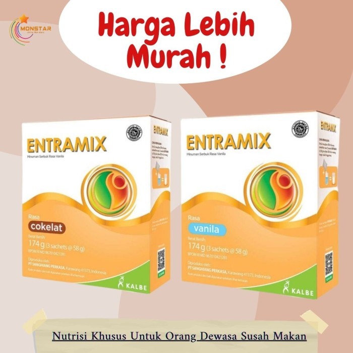 

[[Promo]]BEST SELLER Entramix 185 gr Susu Lansia Entramix vanila coklat - Coklat 174gr