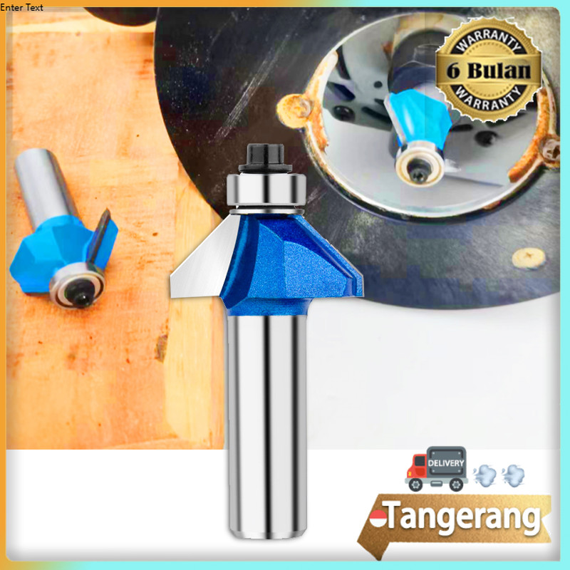1/4" Mata Profil Kayu 6mm 45° Chamfer 1/4 Mata Provil Mata Router Mata Trimmer Mata Profil Kayu 6mm