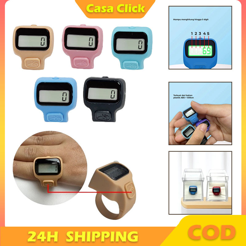 Cincin Rosario Digital LED Mini Alat Penghitung Rosario Peralatan Sholat Penghitung Rosario Jari Dig