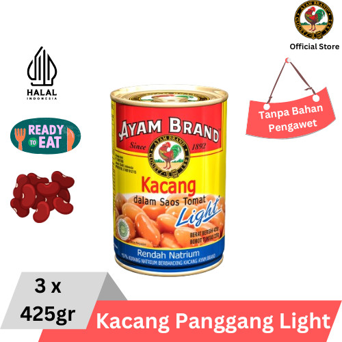 

Ayam Brand - Kacang Panggang Kaleng Rendah Gula 3 Pcs 425Gr