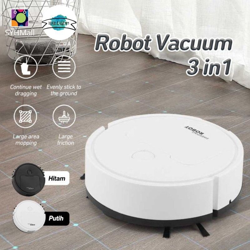 SMART SWEEPING ROBOT 3 IN 1 SAPU PENYEDOT DEBU PEL PEMBERSIH DEBU LANTAI ROBOT VACUUM CLEANER / ROBO