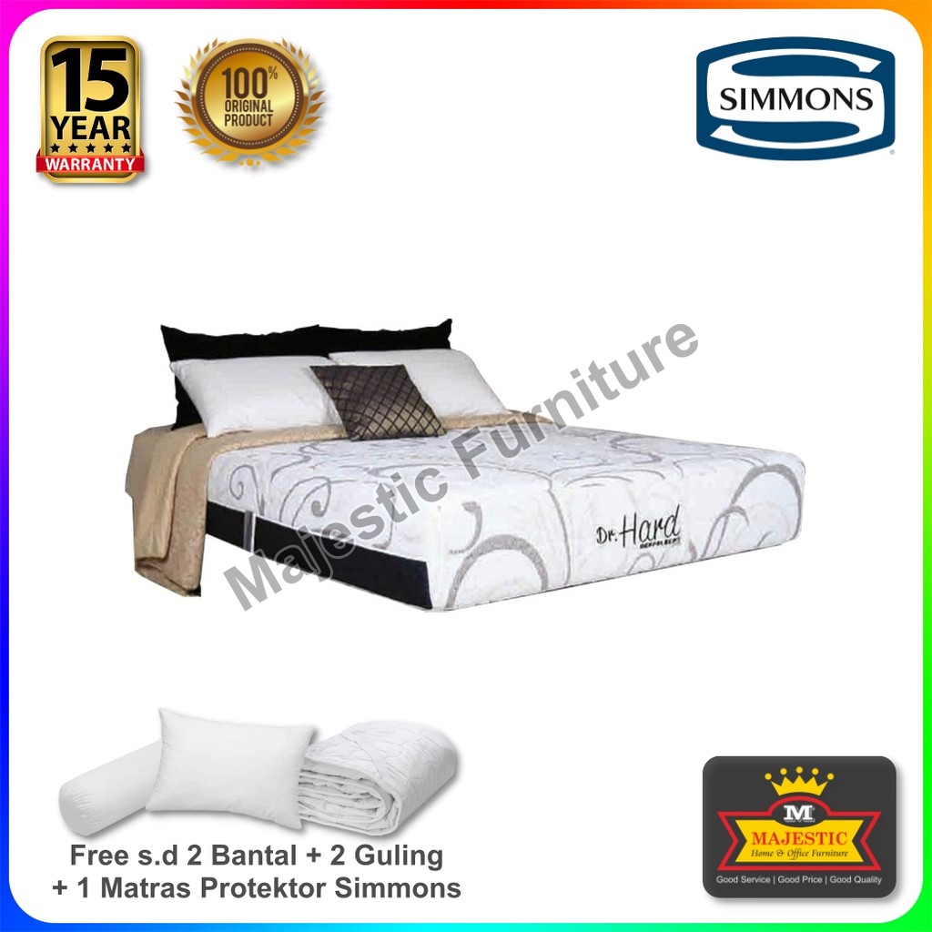 Kasur/Matras Spring Bed Simmons Dr. Hard (Bonus Bantal + Guling + Matras Protektor) - 90/100/120/140